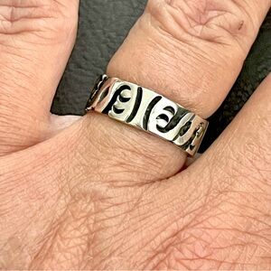 Vintage Taxco Mexico sterling silver overlay abstract ring Size 7